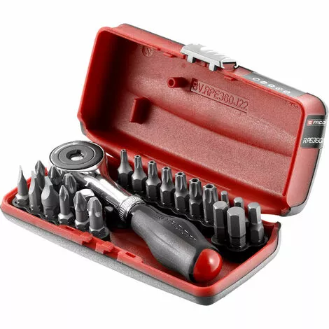 FACOM Coffret Porte Embout à Cliquet Manche Rotatif + 22 Embouts De Vissage 3 FACOM Coffret Porte Embout à Cliquet Manche Rotatif + 22 Embouts De Vissage – Image 3