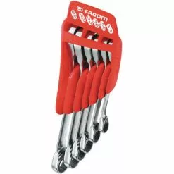 FACOM Jeu De 6 Clés Polygonales à Cliquet Tête 15° Sur Support